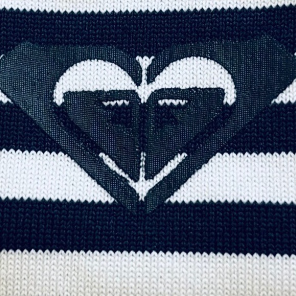 Roxy Black and White Striped Zip Long Sleeve Full Zip Swim Sun Shirt, Large - Picture 12 of 13